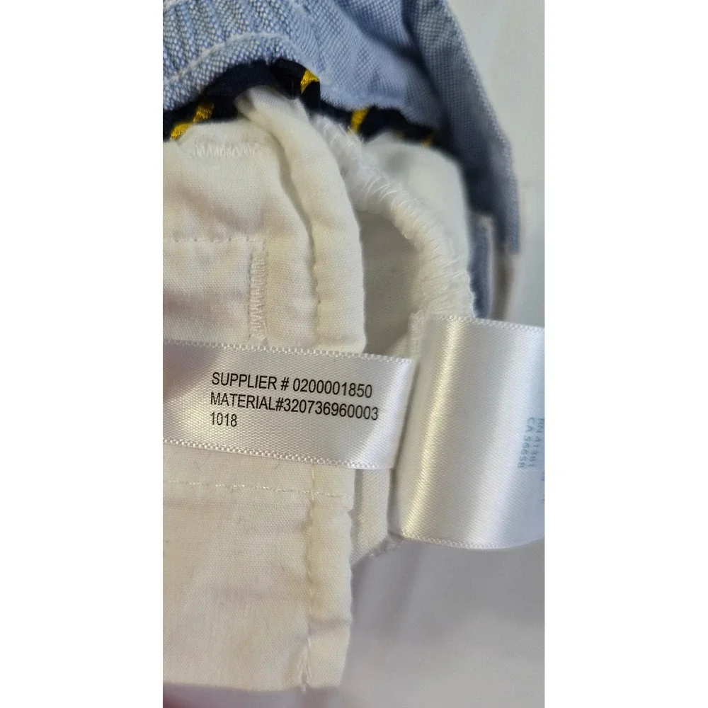 Ralph Lauren Baby Boys Cream White Chino Pants Size 6M Elastic Waist Trousers